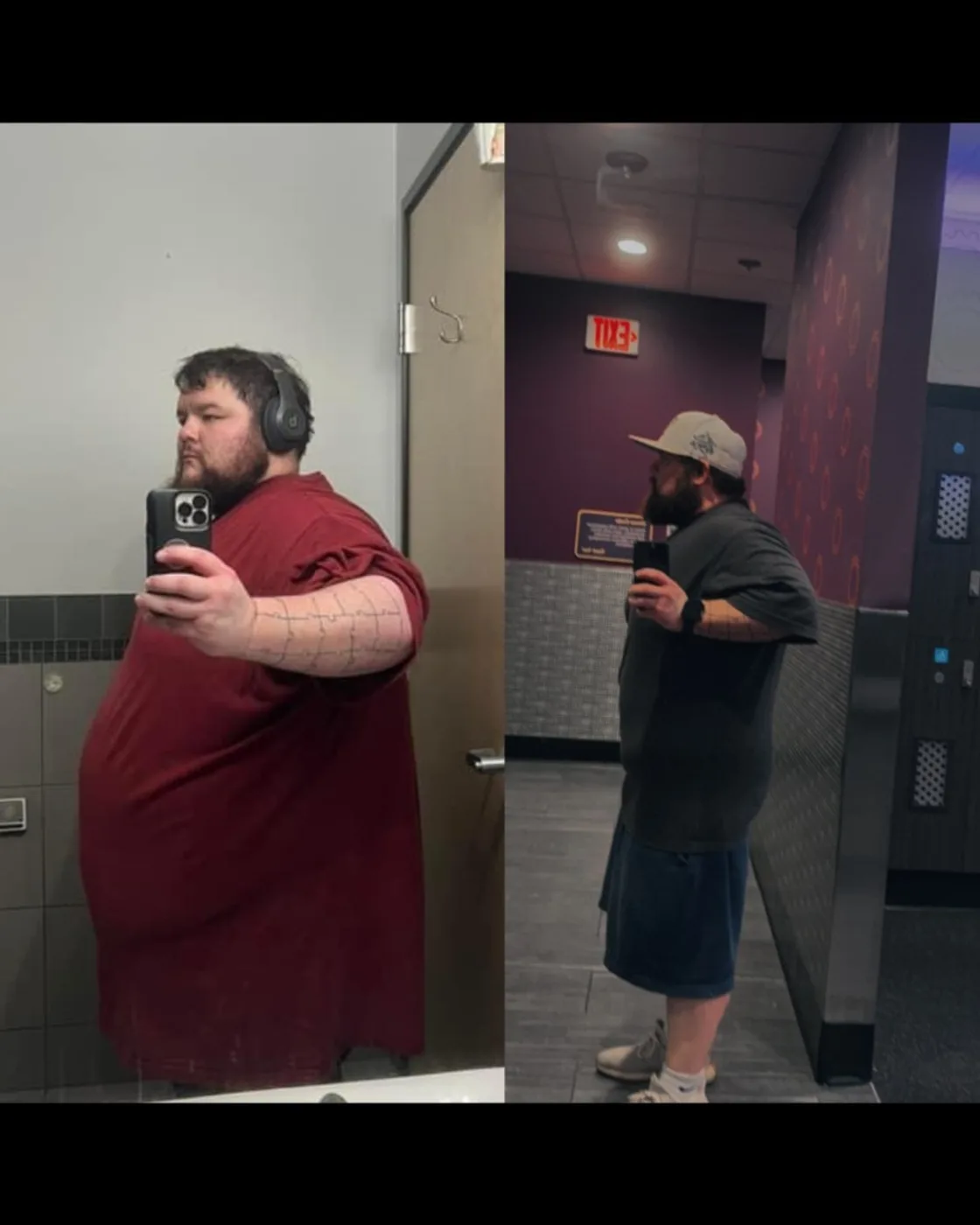 HulkyDad weight loss progress side by side
