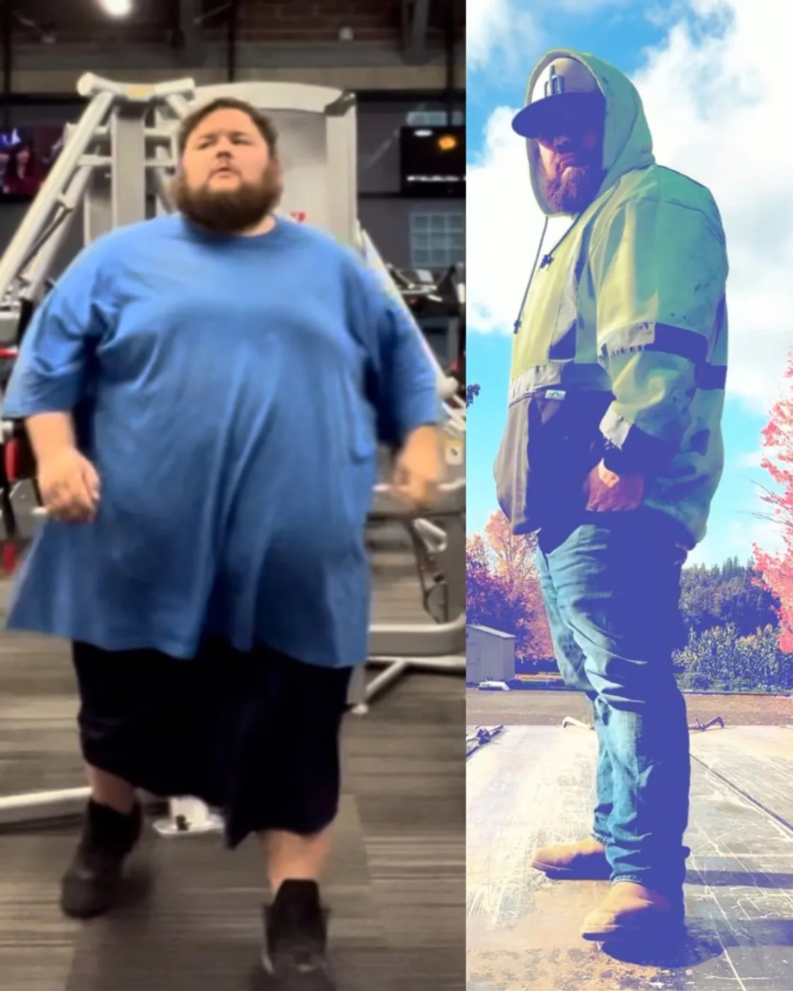 HulkyDad before and after later stage